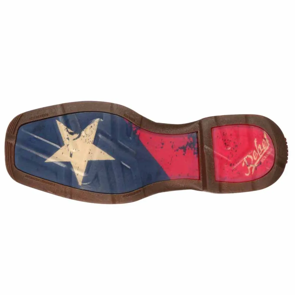 Rebel TX Flag Patriotic Wellington Square Toe Boots