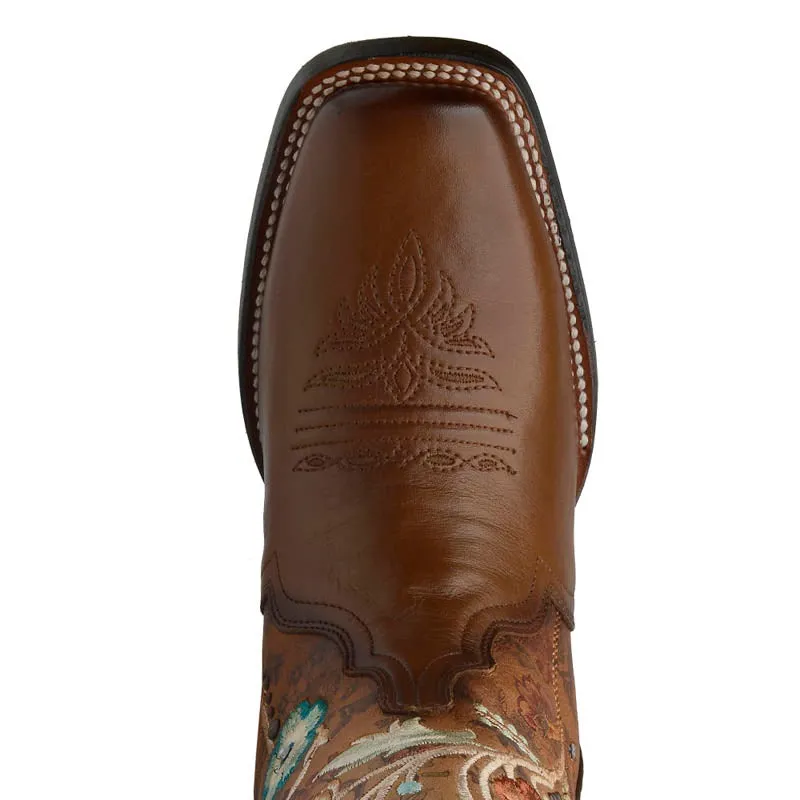 Rio Grande Women's Pacific - Embroidered Flowers Western Boots - Square Toe