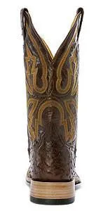 Rod Patrick Cowboy Classic Kango Tobac Full Quill Ostrich Broad Square Toe Boots