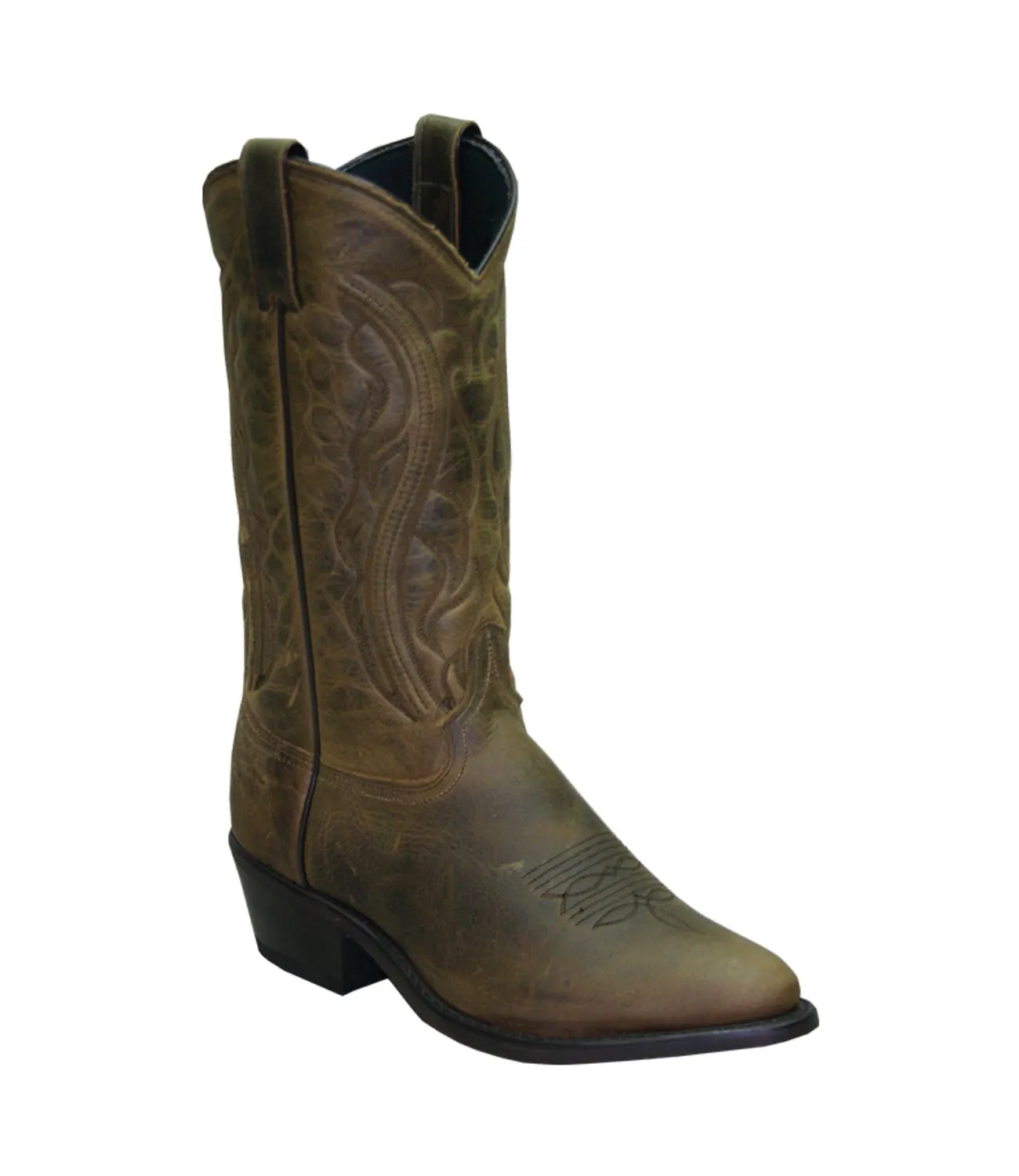 Sage Mens 12in Narrow Round Toe Dakota Cowhide Cowboy Boots