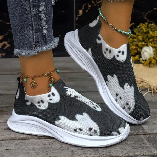 sealbeer - Black Casual Patchwork Printing Round Comfortable Out Door Shoes