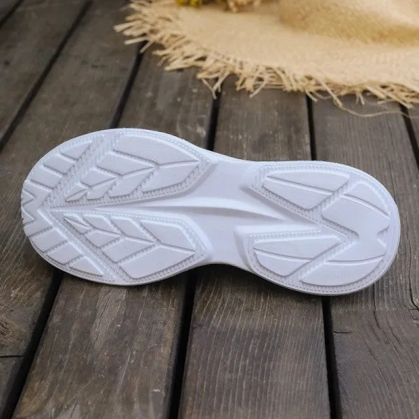 sealbeer - White Casual Patchwork Printing Round Mesh Breathable Comfortable Out Door Shoes