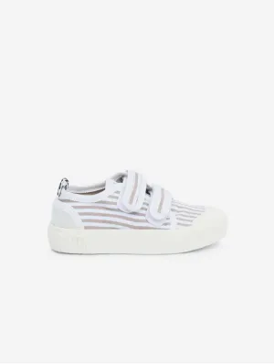 Selene Organic Cotton Velcro Kids Sneakers | Stripe