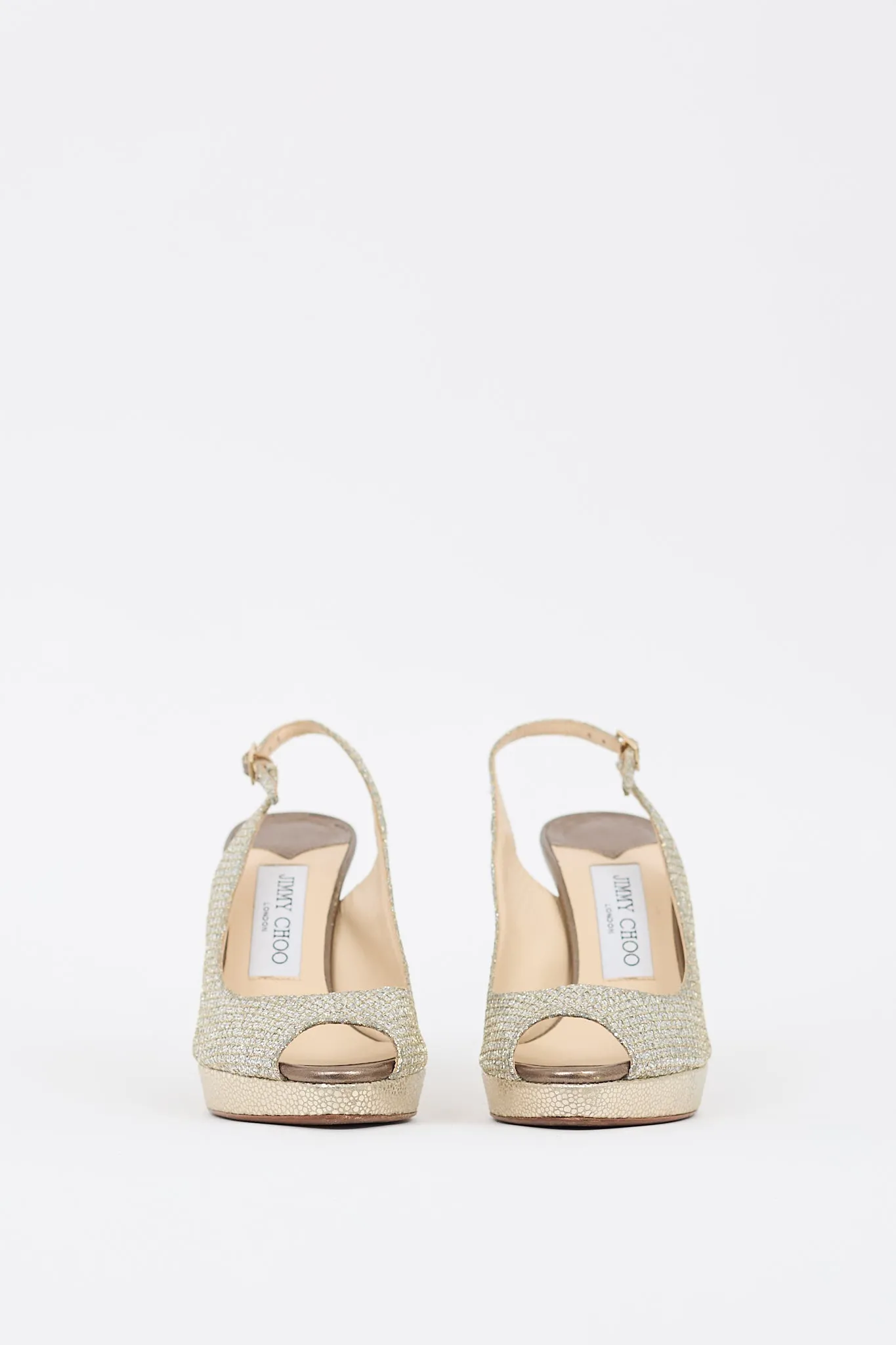 Silver & Gold Glitter Slingback Heel