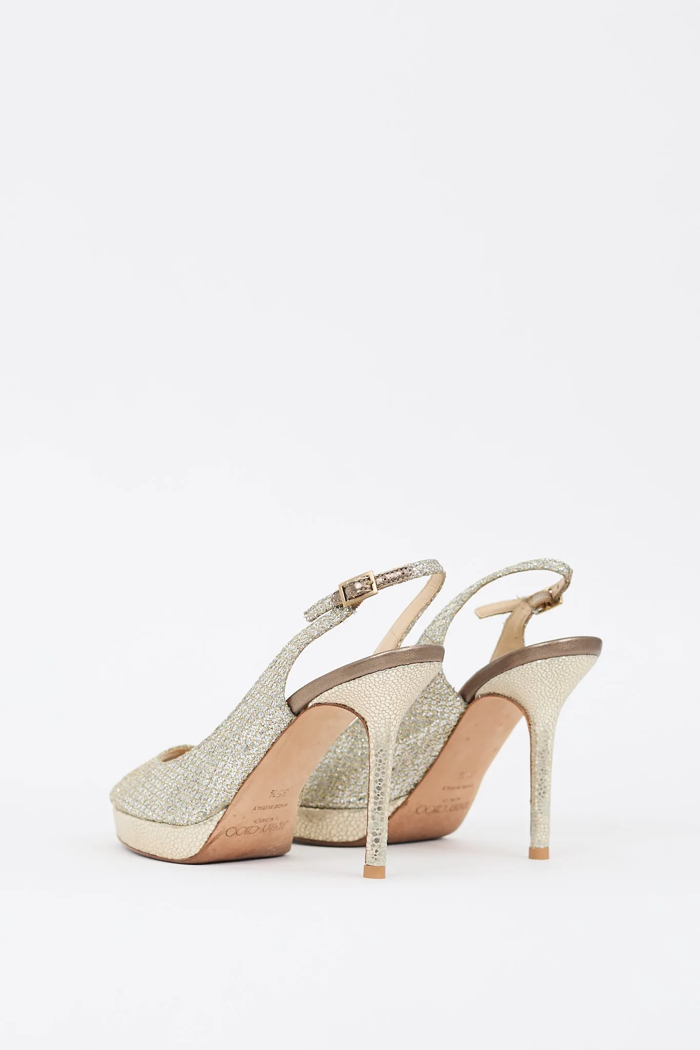 Silver & Gold Glitter Slingback Heel