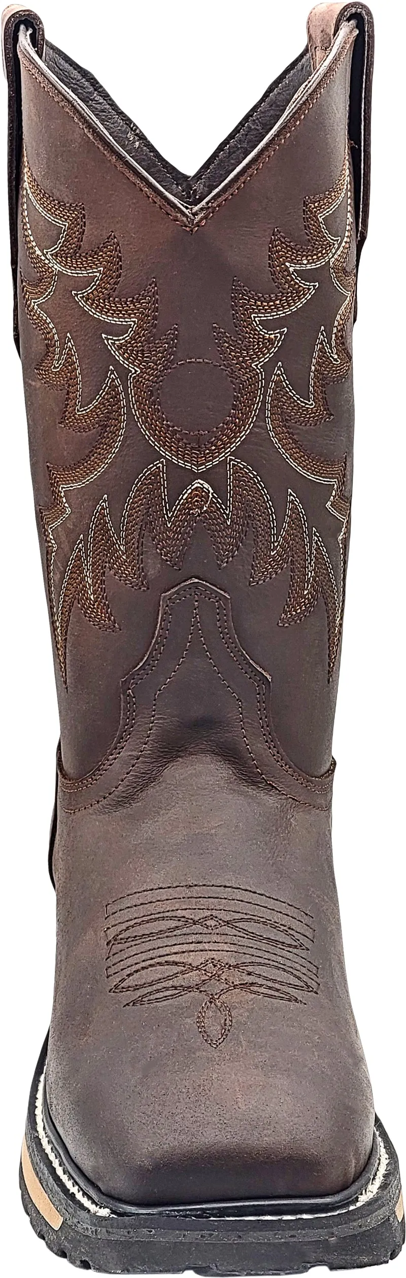 Silverton Foreman All Leather Wide Square Toe Boots (Brown)