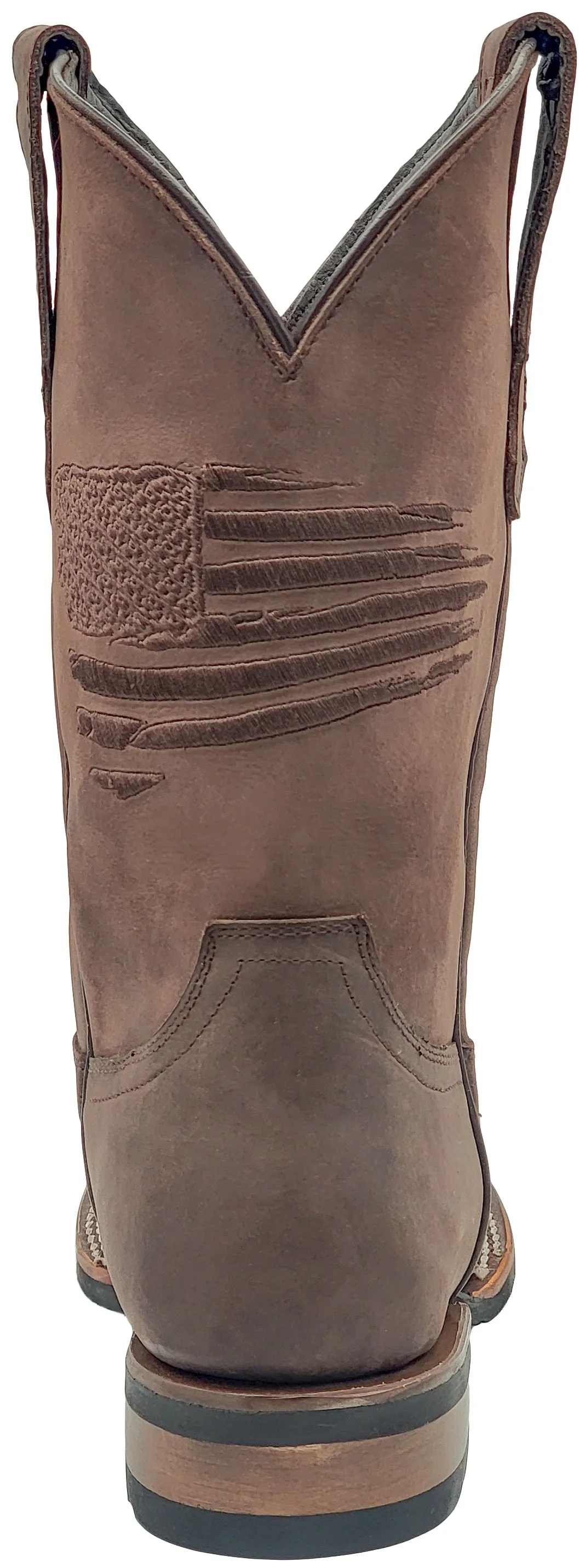 Silverton Patriot All Leather Wide Square Toe Boots (Brown)