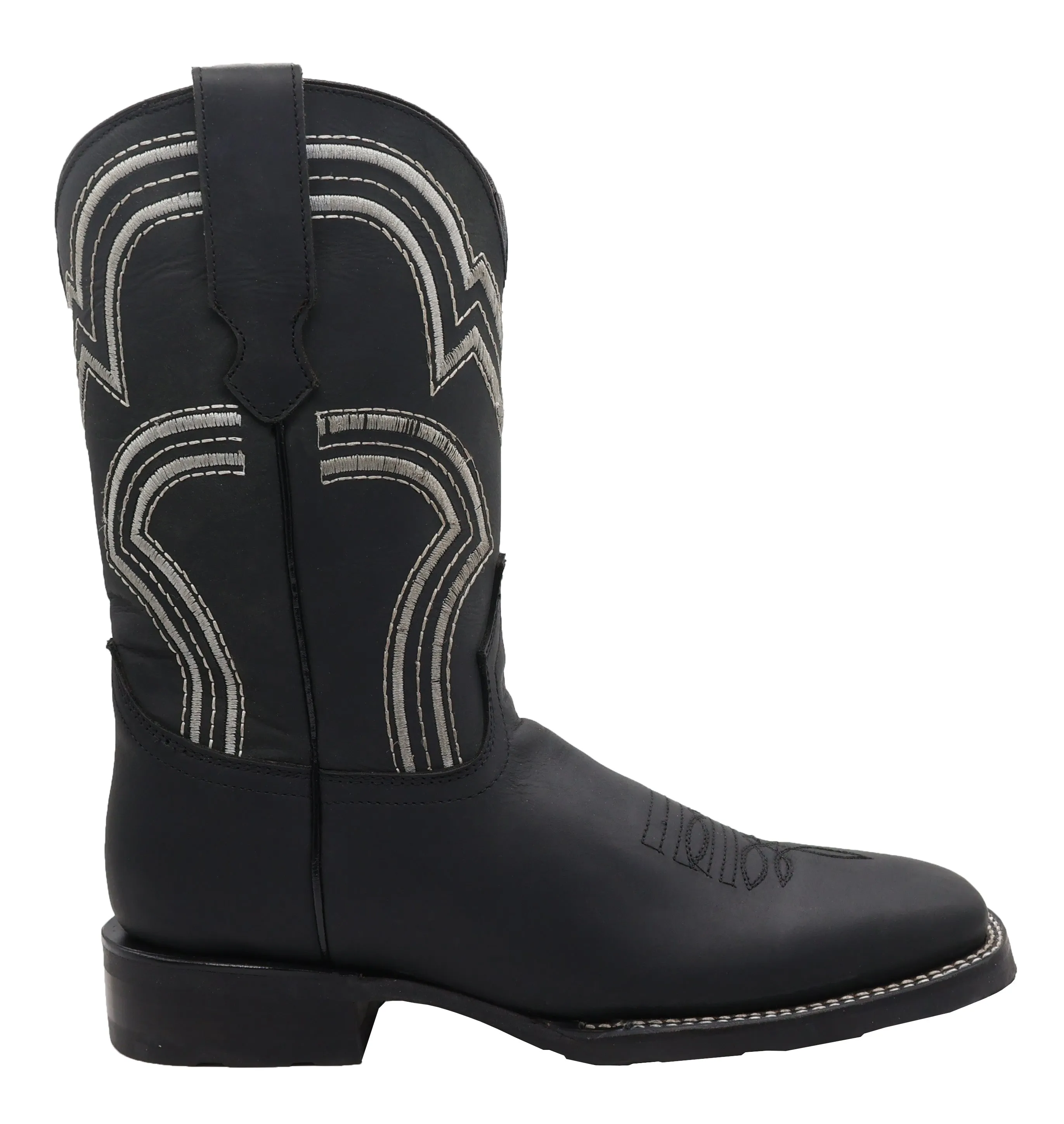 Silverton Weston All Leather Wide Square Toe Boot (Black)