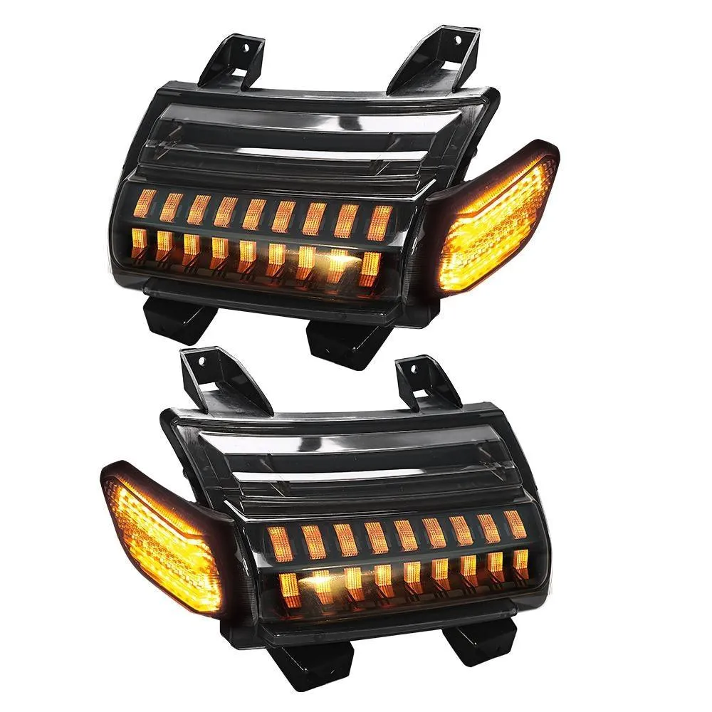 Smoke LED Turn Signal Lights with DRL & Side Marker Lights For Jeep Wrangler JL Sahara, Rubicon, High Altitude Models 2018-2023