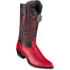 Smooth Ostrich Red Cowboy Boots