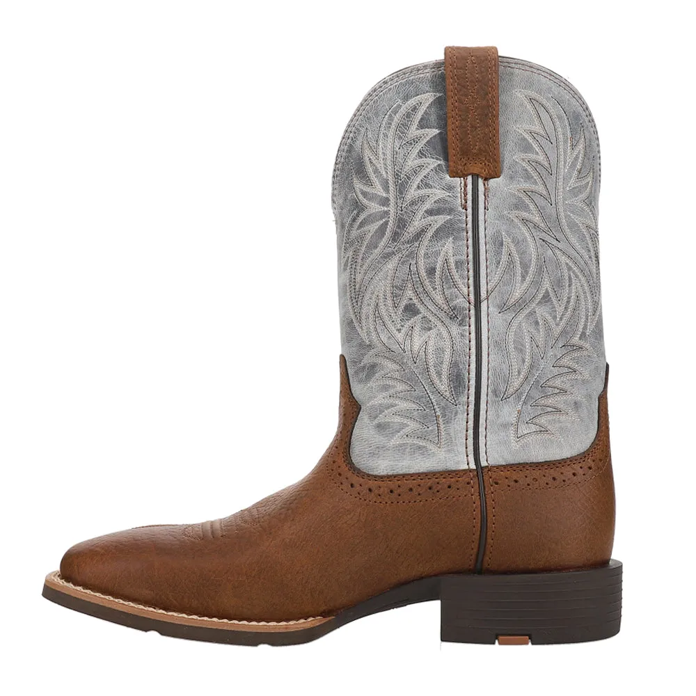 Sport Embroidery Wide Square Toe Cowboy Boots