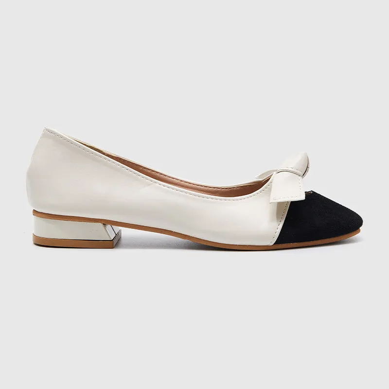 Square Toe Pumps Beige