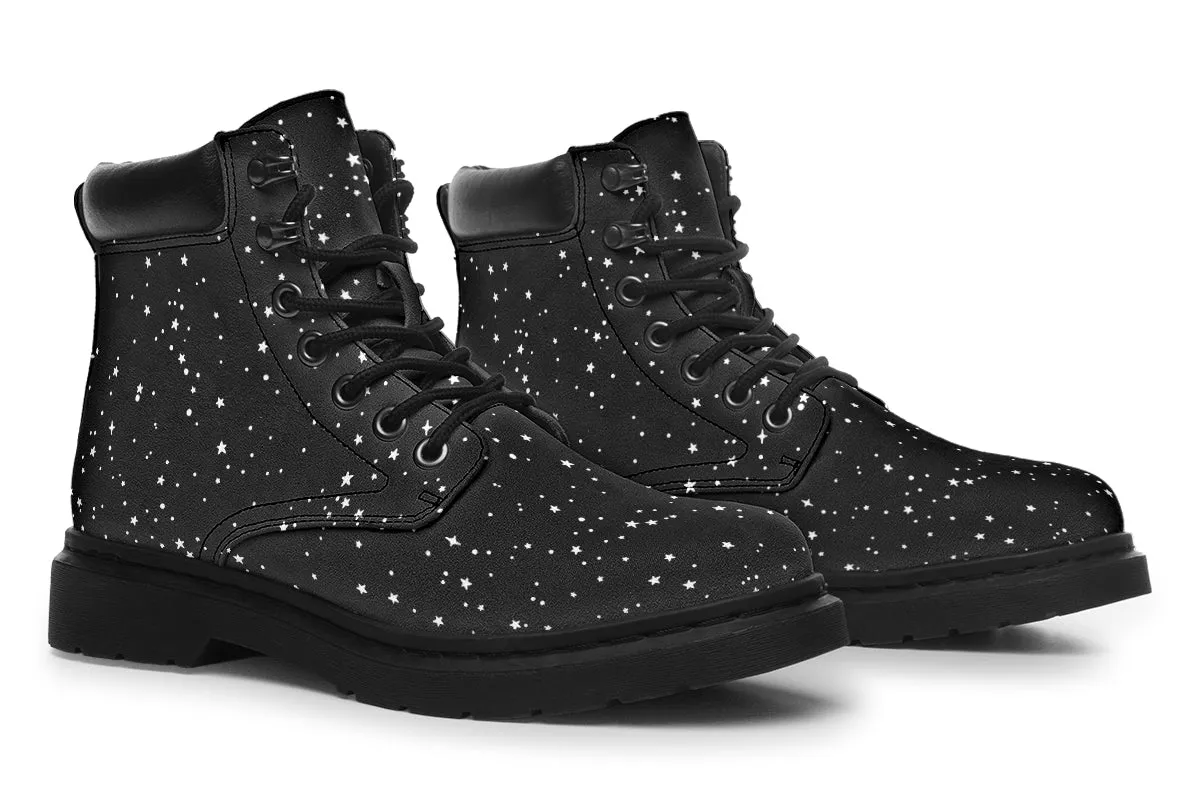 Starry Night Classic Boots - High Quality Micro-Suede Weatherproof Vegan Shoes with Stitched on Soles