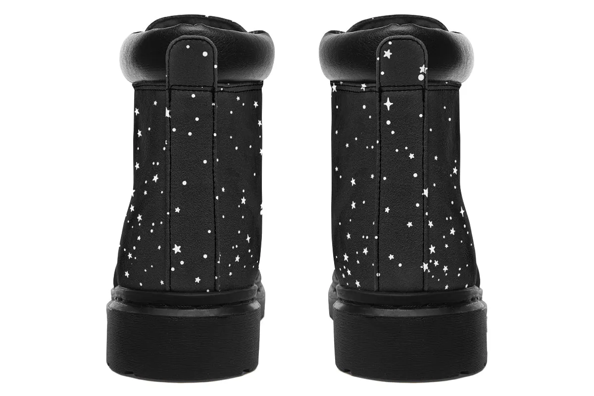 Starry Night Classic Boots - High Quality Micro-Suede Weatherproof Vegan Shoes with Stitched on Soles