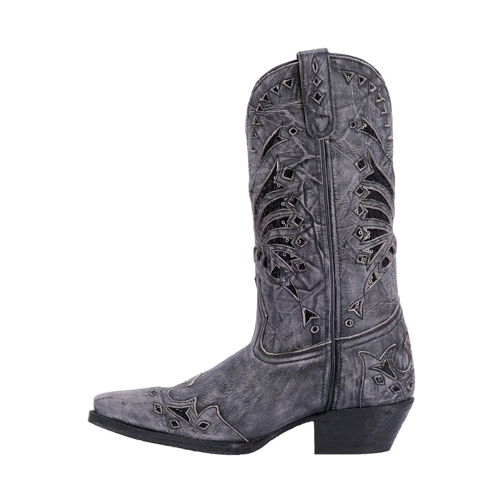 Stevie Tooled-Inlay Snip Toe Cowboy Boots