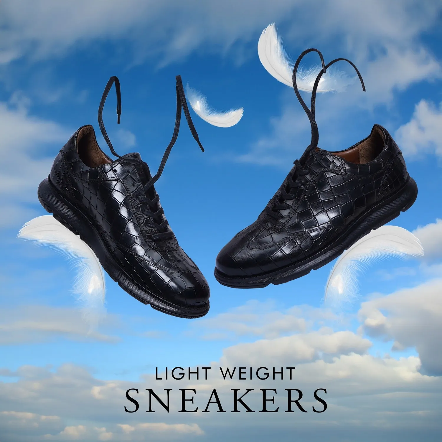 Stitched Toe Light Weight Black Sneaker