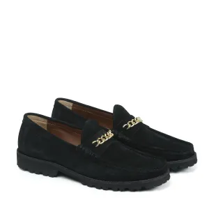 Suede Leather Loafer with Chunky Sole