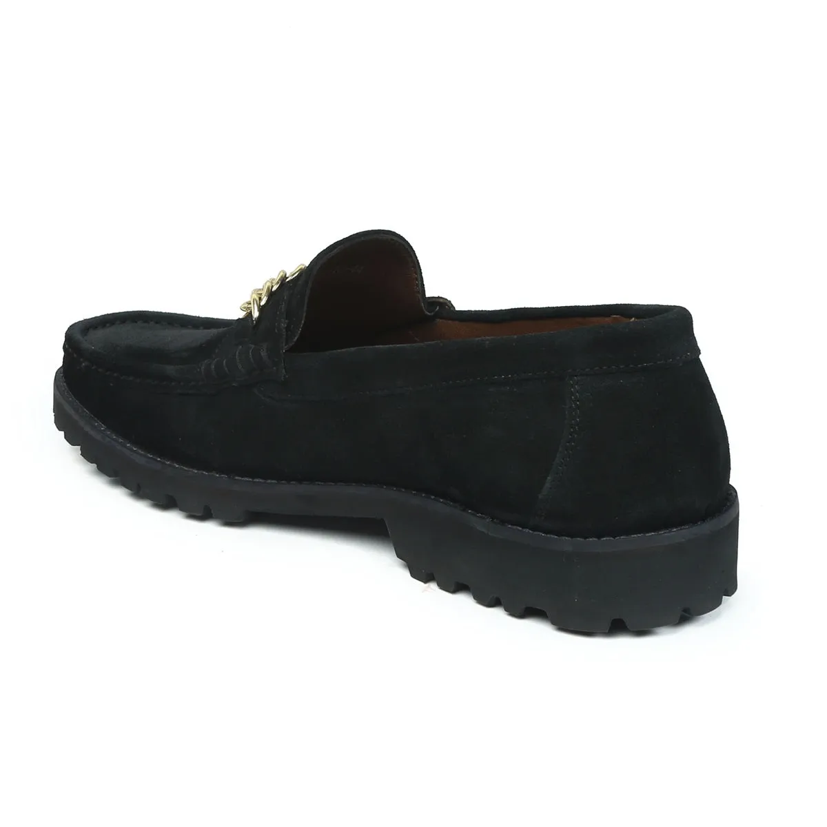 Suede Leather Loafer with Chunky Sole