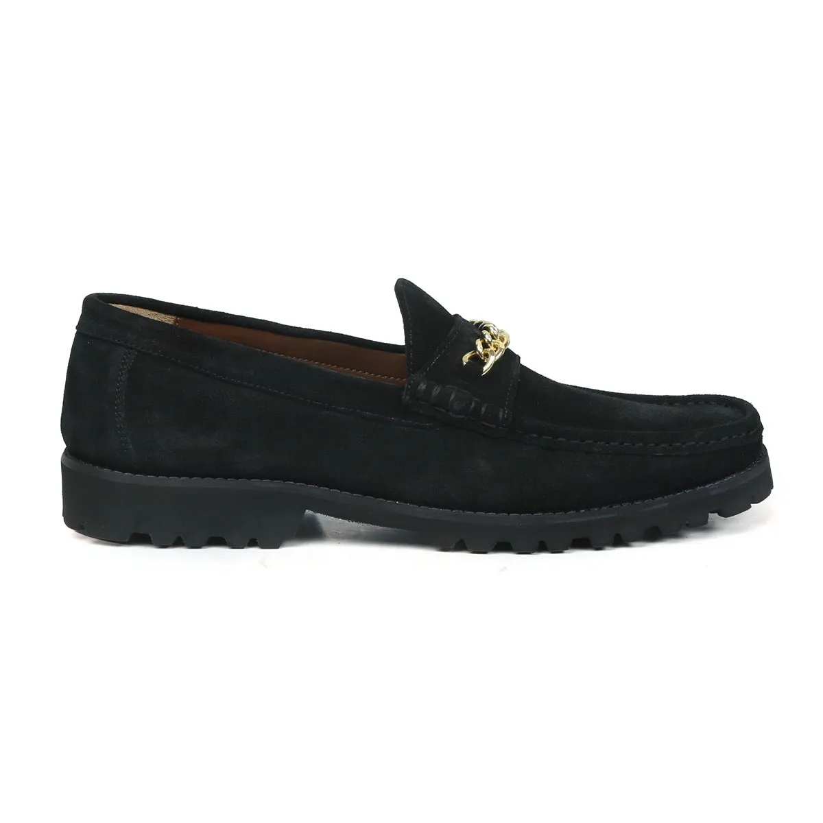 Suede Leather Loafer with Chunky Sole