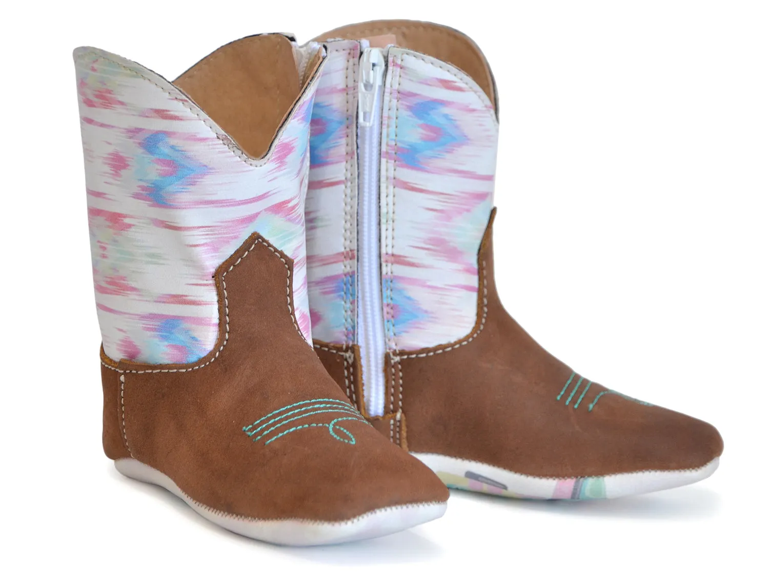 Tin Haul Girls Infants Multi-Color Leather Mini Colt Cowboy Boots