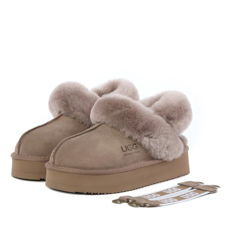 UGG Fluffy Strappy Platform Scuff