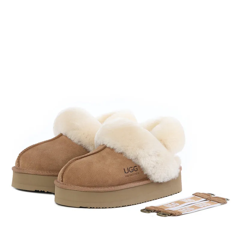 UGG Fluffy Strappy Platform Scuff