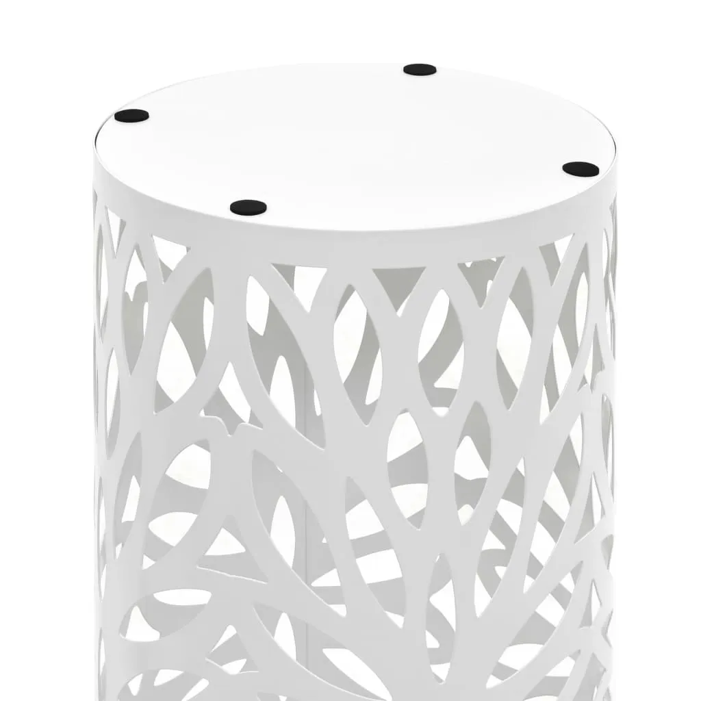 Umbrella Stand Leaves Steel White