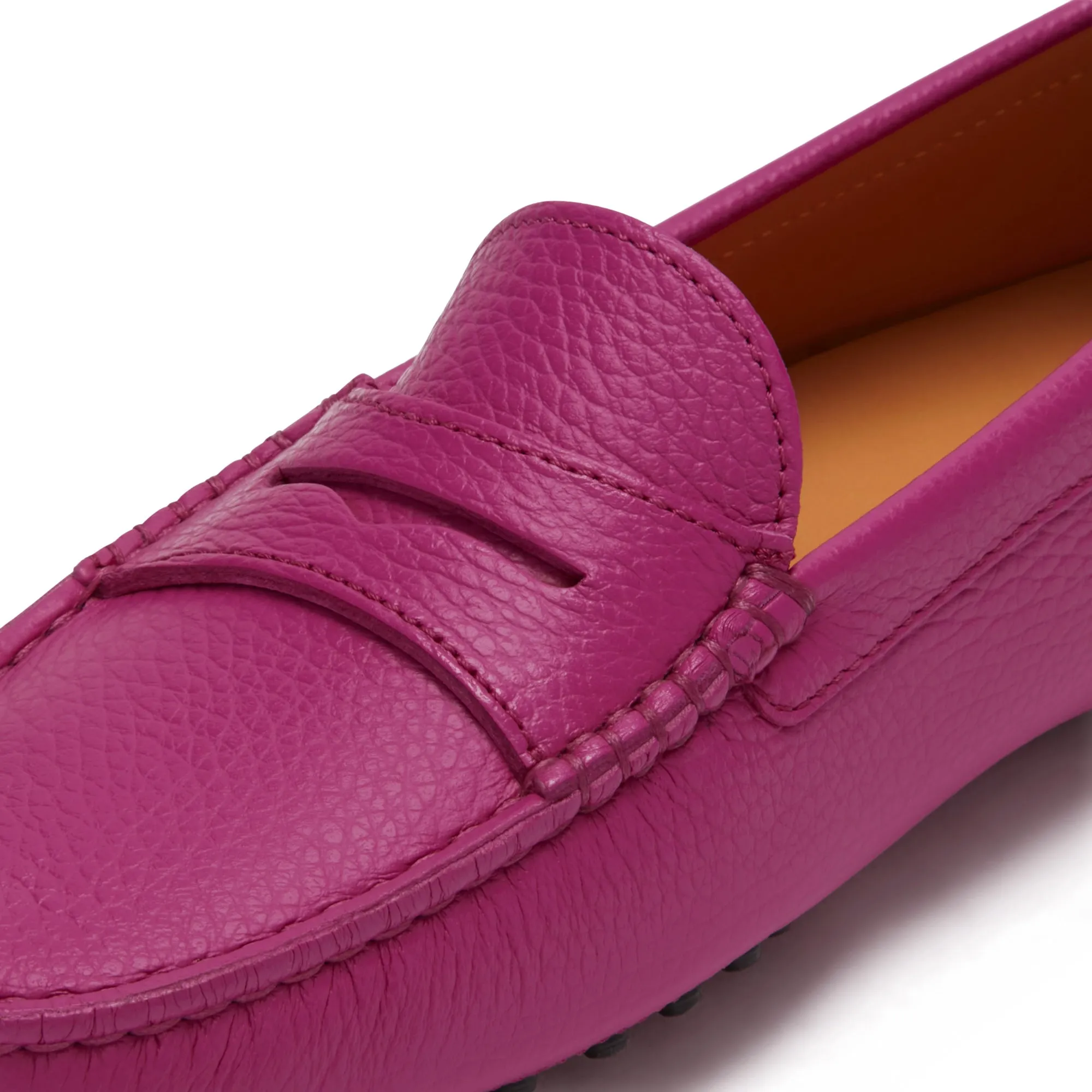 Vendôme Marie fuchsia calfskin leather moccasins