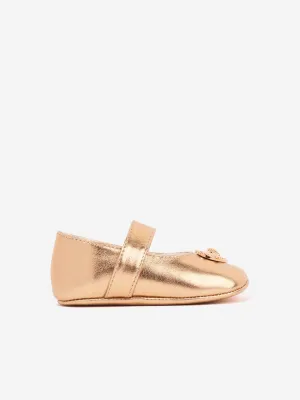 Versace Baby Girls Leather Shoes in Gold