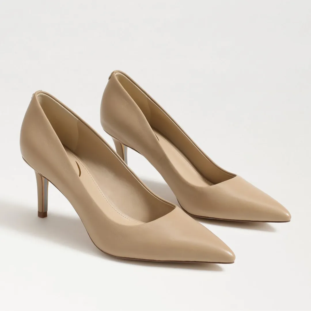 Vienna Pointed Toe Heel - Beige Leather