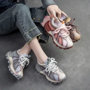 Women Fashion Patchwork Lug Sole Casual Shoes