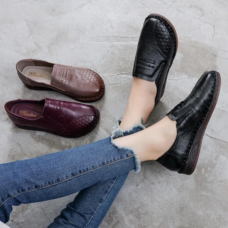 Women's Casual Shoes Fashion Leather Loafers Flats #555