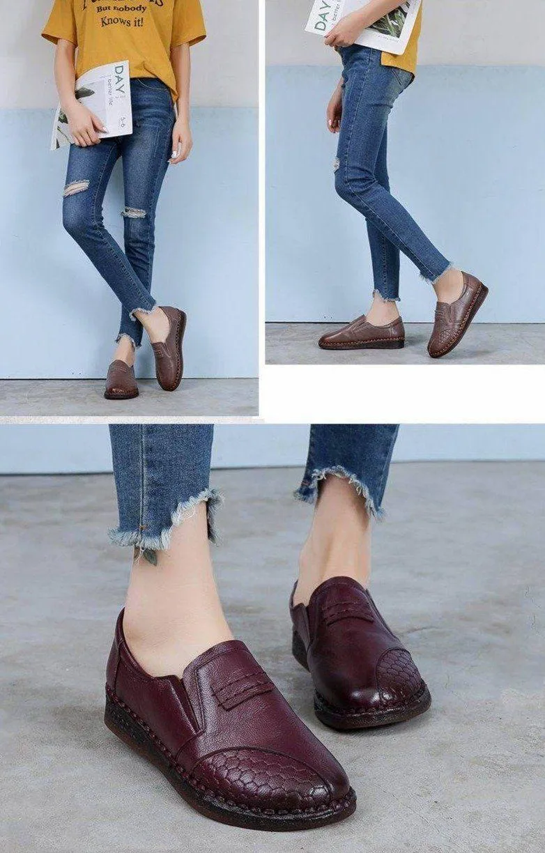 Women's Casual Shoes Fashion Leather Loafers Flats #555