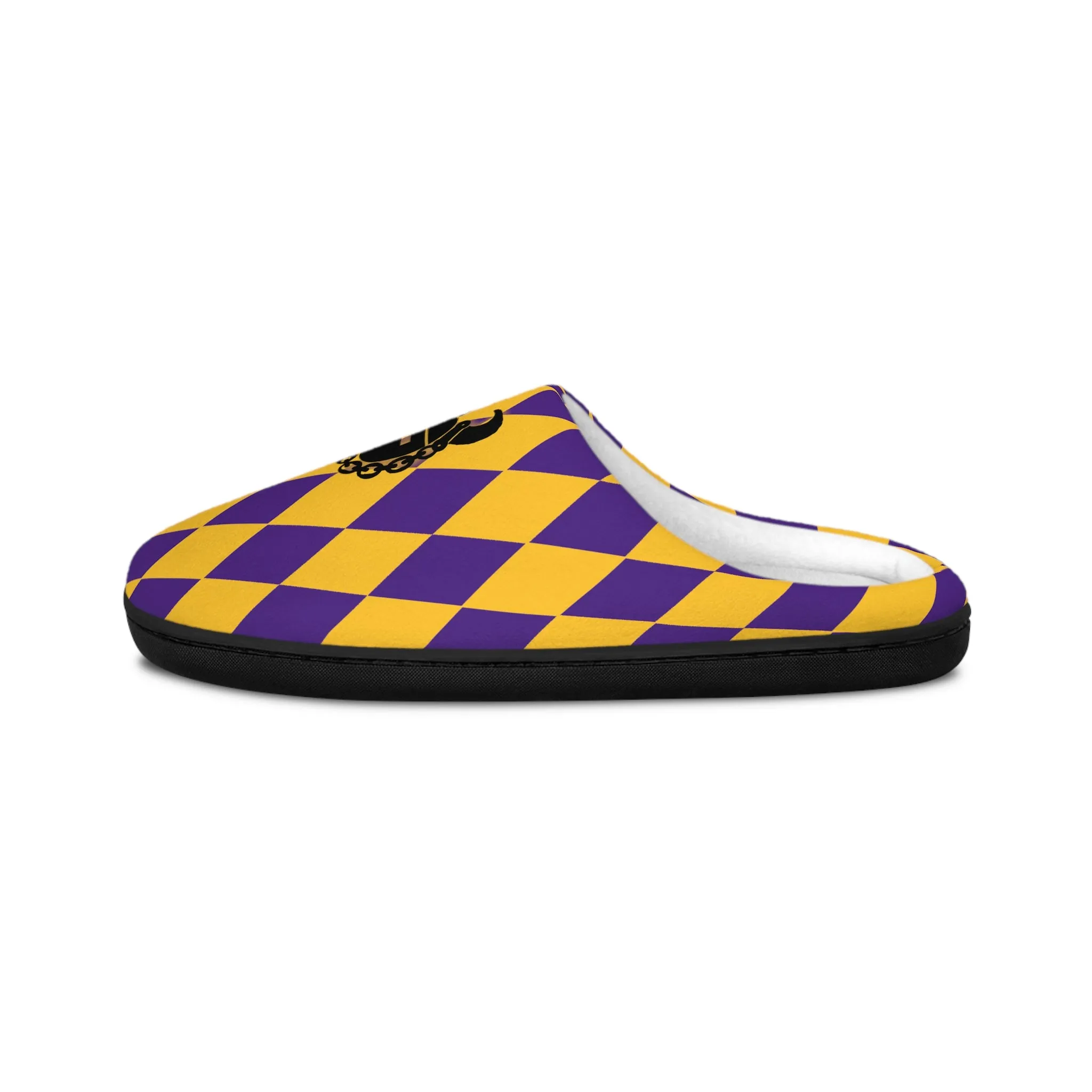 Women's Indoor Slippers - Purple/Gold Diamonds