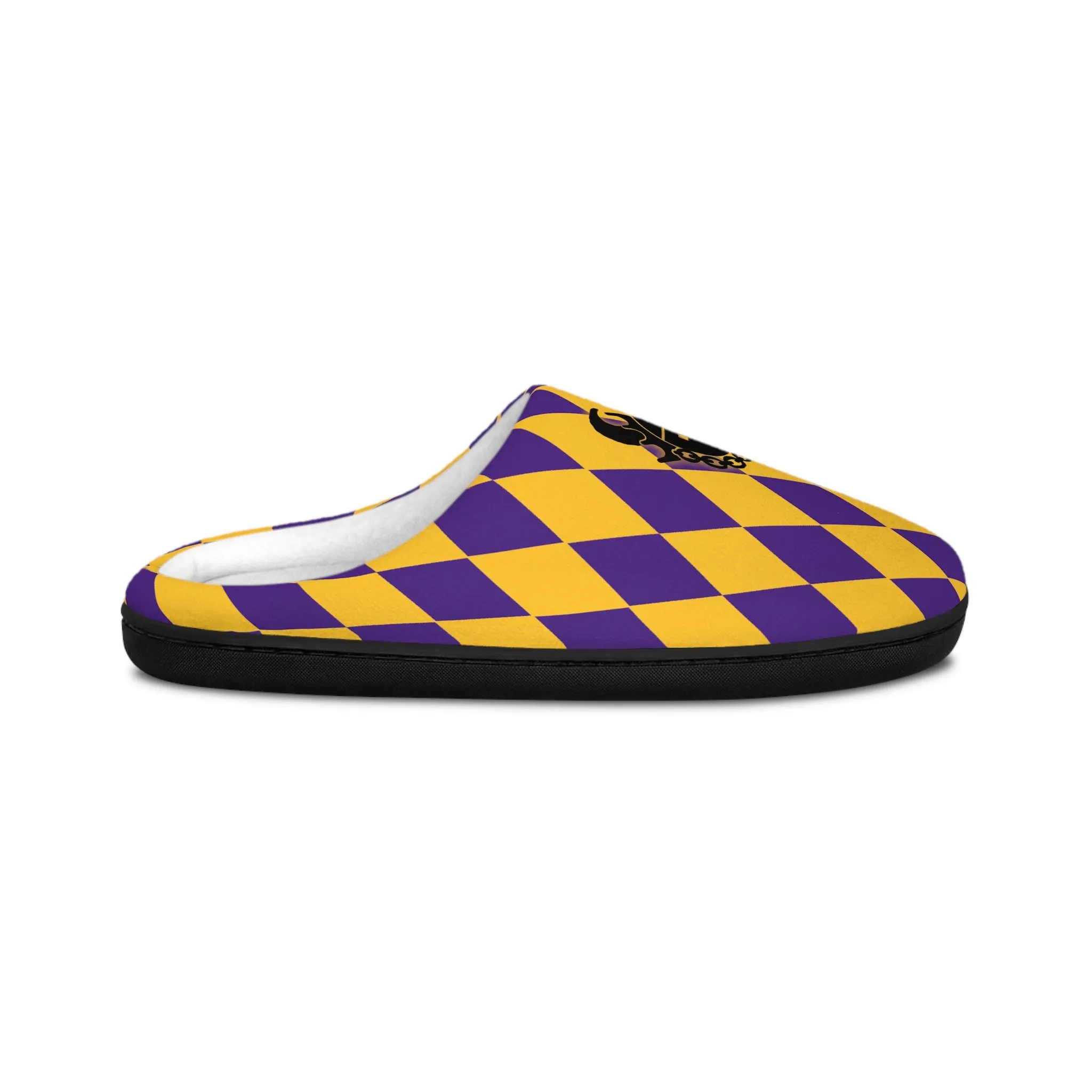 Women's Indoor Slippers - Purple/Gold Diamonds