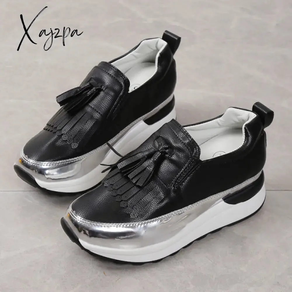 Xajzpa - Black Casual Sportswear Patchwork Contrast Round Comfortable Out Door Shoes