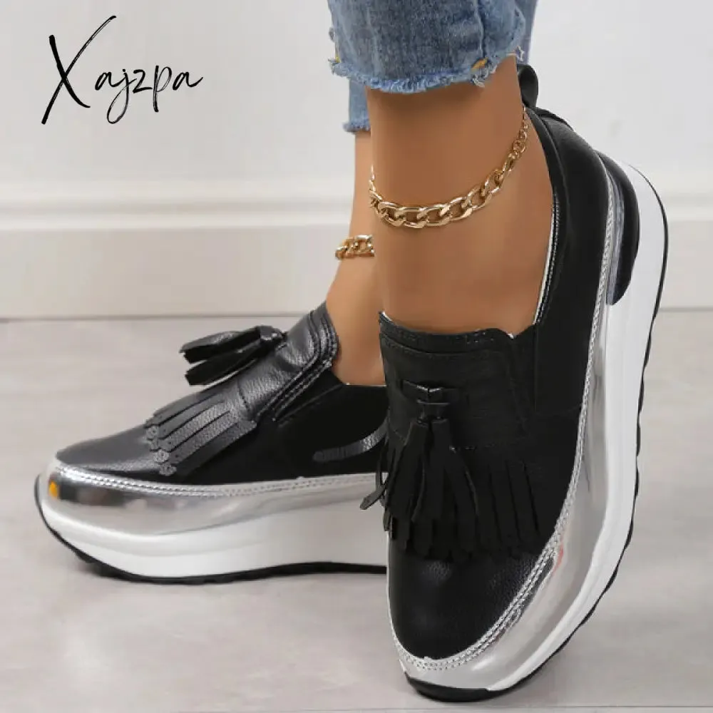 Xajzpa - Black Casual Sportswear Patchwork Contrast Round Comfortable Out Door Shoes