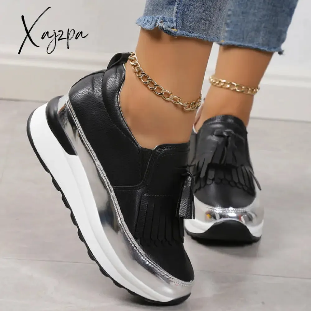 Xajzpa - Black Casual Sportswear Patchwork Contrast Round Comfortable Out Door Shoes