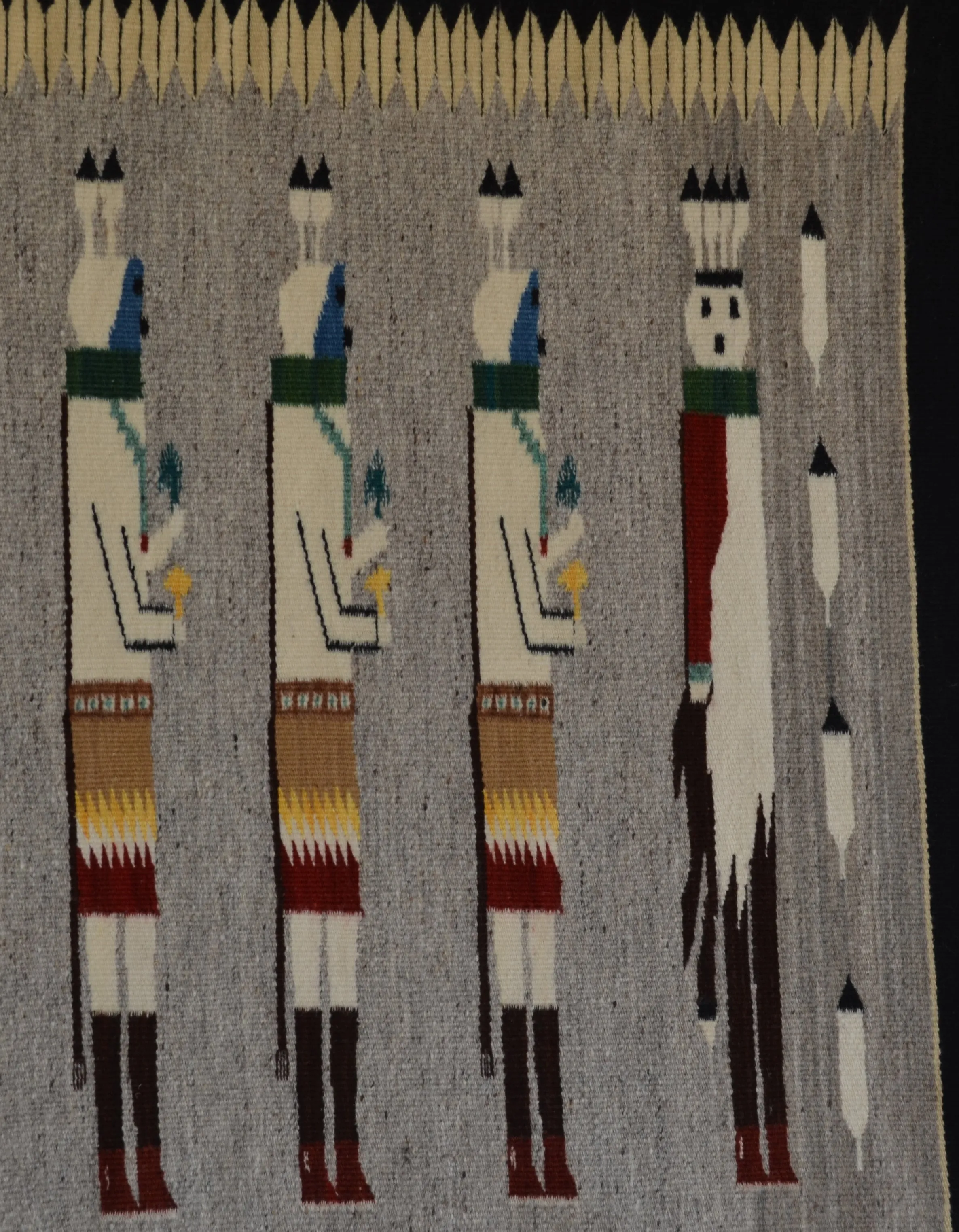 Yei be Chei Navajo Rug :  Elsie Bia : Churro 1699 : 35" x 60" (2'11" x 5') - Award Winner!