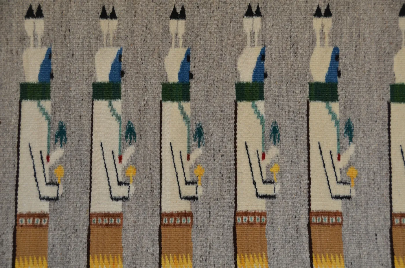 Yei be Chei Navajo Rug :  Elsie Bia : Churro 1699 : 35" x 60" (2'11" x 5') - Award Winner!