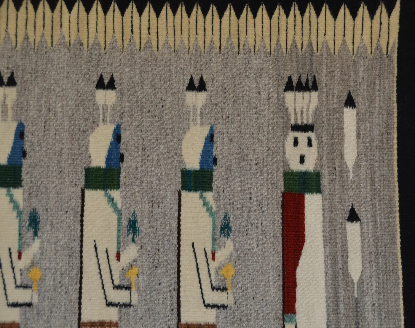 Yei be Chei Navajo Rug :  Elsie Bia : Churro 1699 : 35" x 60" (2'11" x 5') - Award Winner!