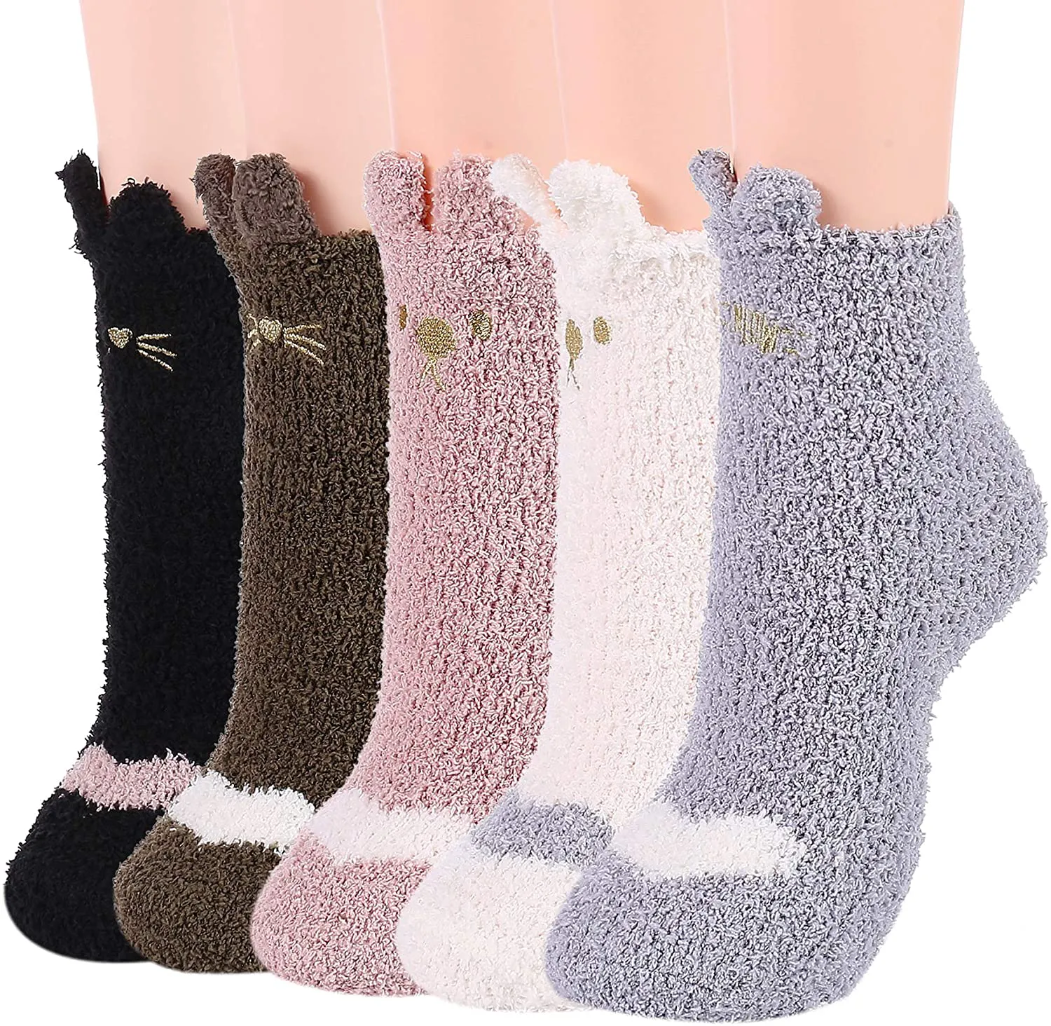 Zando Women Warm Super Soft Plush Slipper Sock Winter Fluffy Microfiber Crew Socks Casual Home Sleeping Fuzzy Cozy Sock