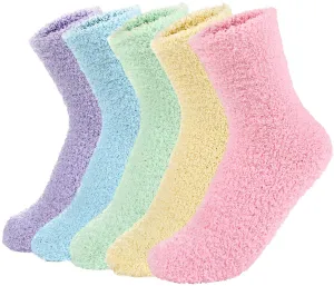 Zando Women Warm Super Soft Plush Slipper Sock Winter Fluffy Microfiber Crew Socks Casual Home Sleeping Fuzzy Cozy Sock