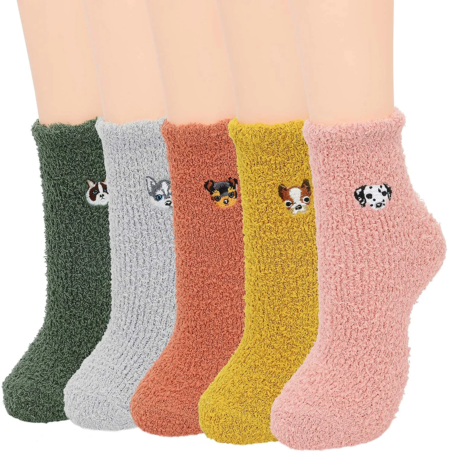 Zando Women Warm Super Soft Plush Slipper Sock Winter Fluffy Microfiber Crew Socks Casual Home Sleeping Fuzzy Cozy Sock