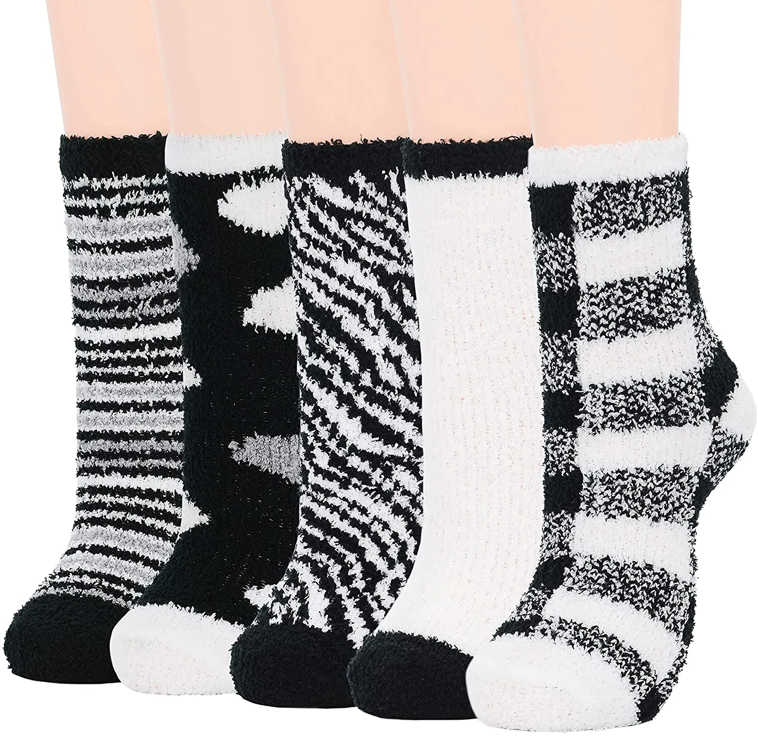 Zando Women Warm Super Soft Plush Slipper Sock Winter Fluffy Microfiber Crew Socks Casual Home Sleeping Fuzzy Cozy Sock