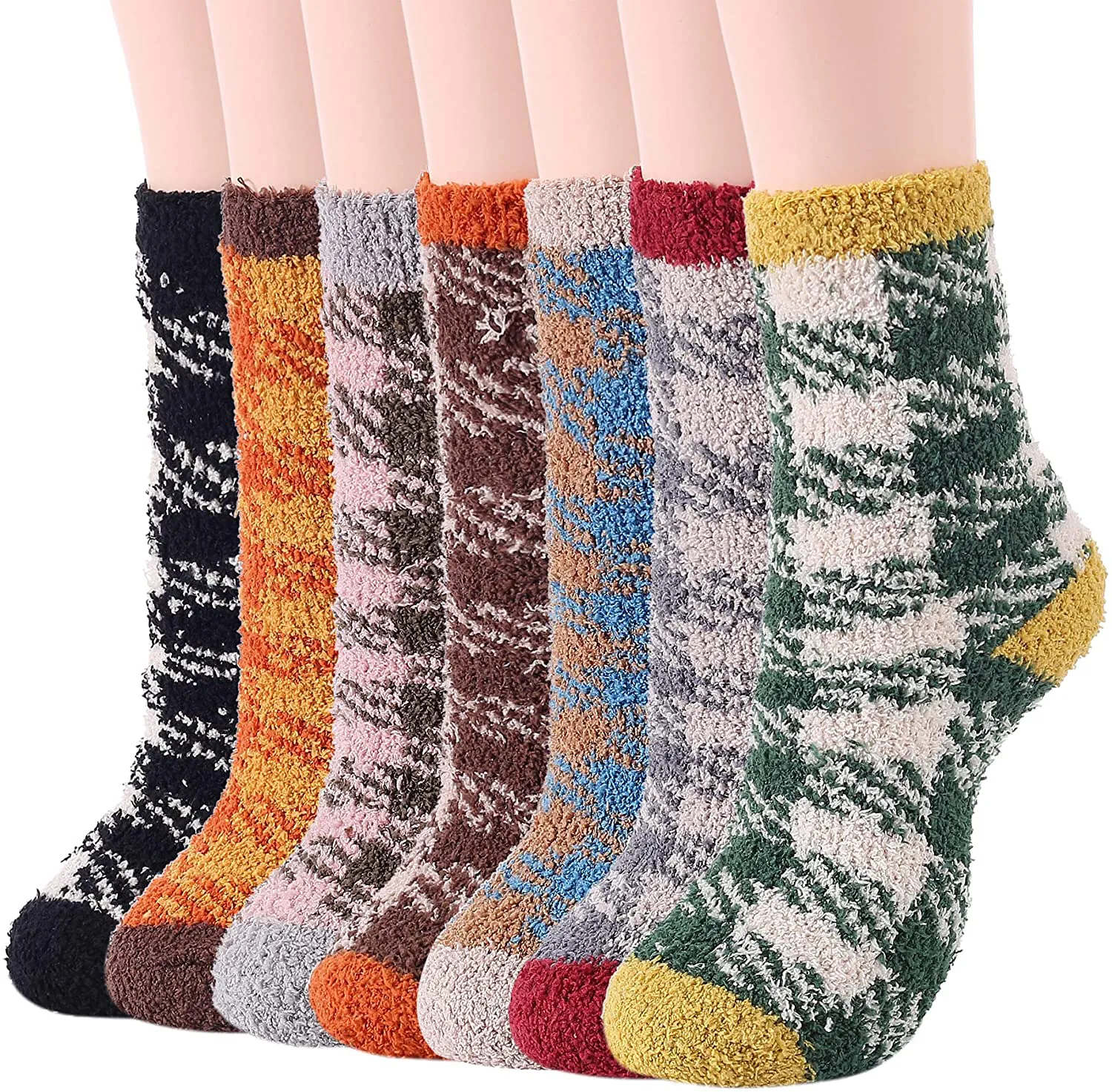 Zando Women Warm Super Soft Plush Slipper Sock Winter Fluffy Microfiber Crew Socks Casual Home Sleeping Fuzzy Cozy Sock