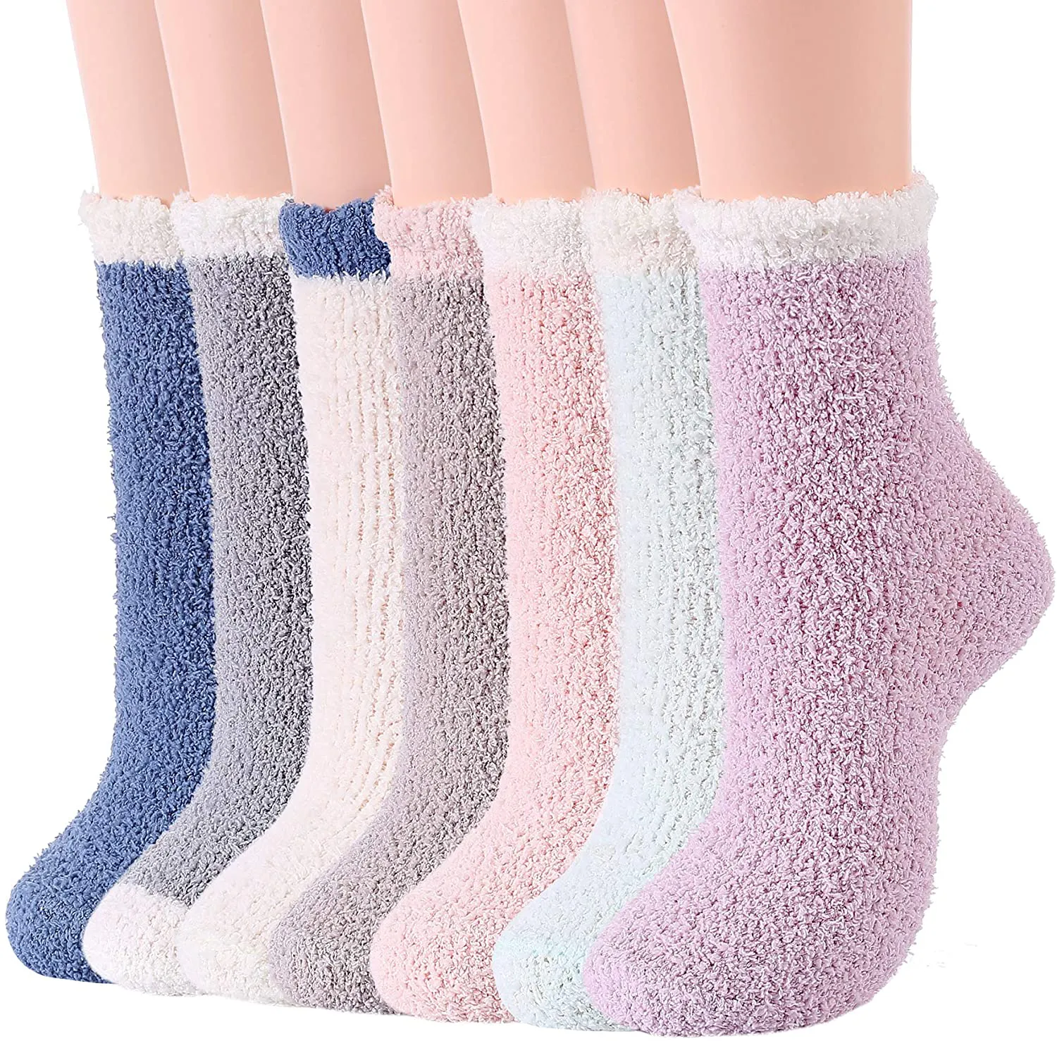 Zando Women Warm Super Soft Plush Slipper Sock Winter Fluffy Microfiber Crew Socks Casual Home Sleeping Fuzzy Cozy Sock