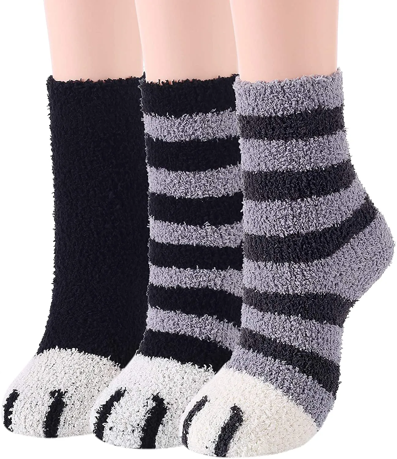 Zando Women Warm Super Soft Plush Slipper Sock Winter Fluffy Microfiber Crew Socks Casual Home Sleeping Fuzzy Cozy Sock