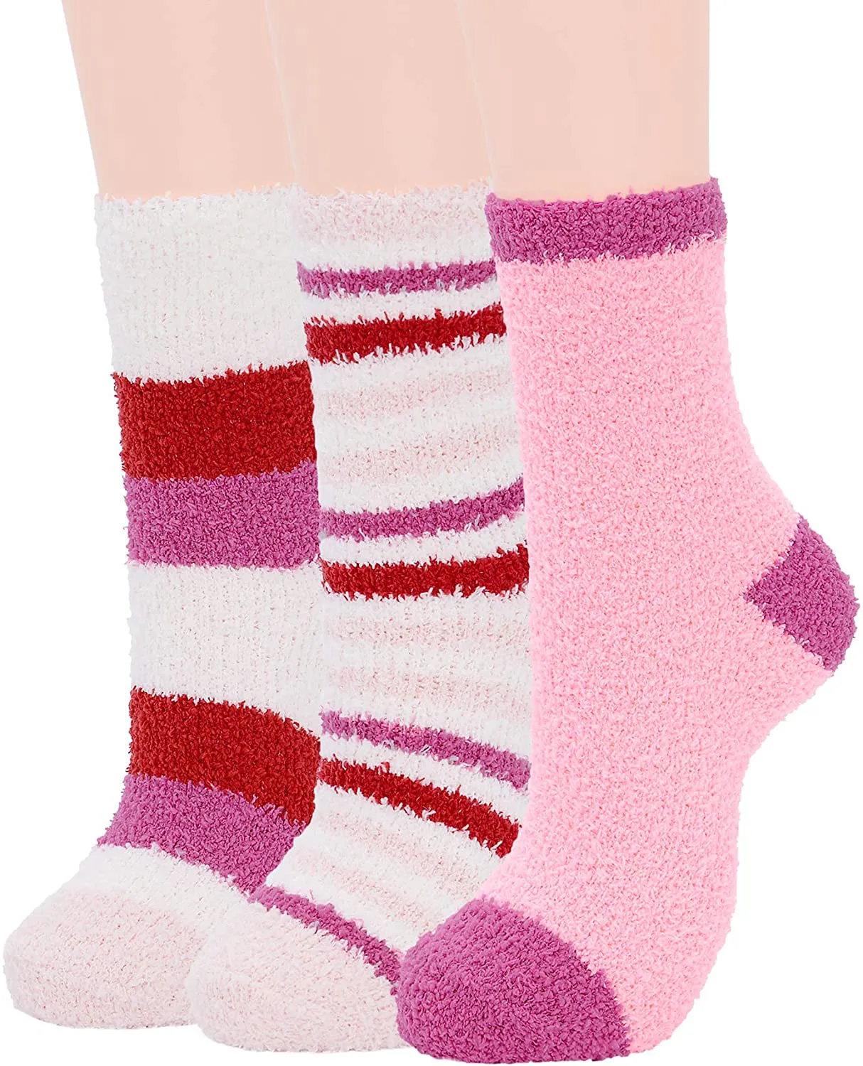 Zando Women Warm Super Soft Plush Slipper Sock Winter Fluffy Microfiber Crew Socks Casual Home Sleeping Fuzzy Cozy Sock