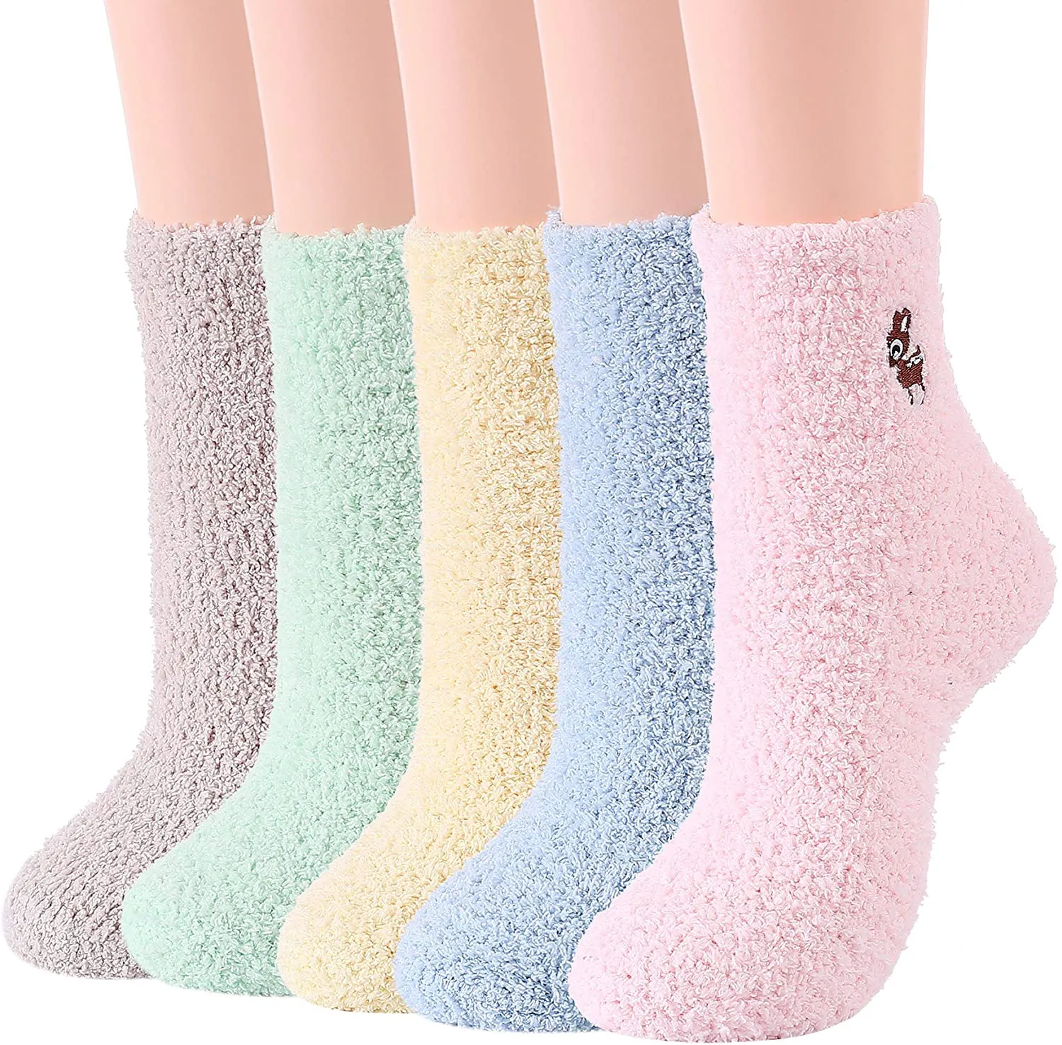 Zando Women Warm Super Soft Plush Slipper Sock Winter Fluffy Microfiber Crew Socks Casual Home Sleeping Fuzzy Cozy Sock